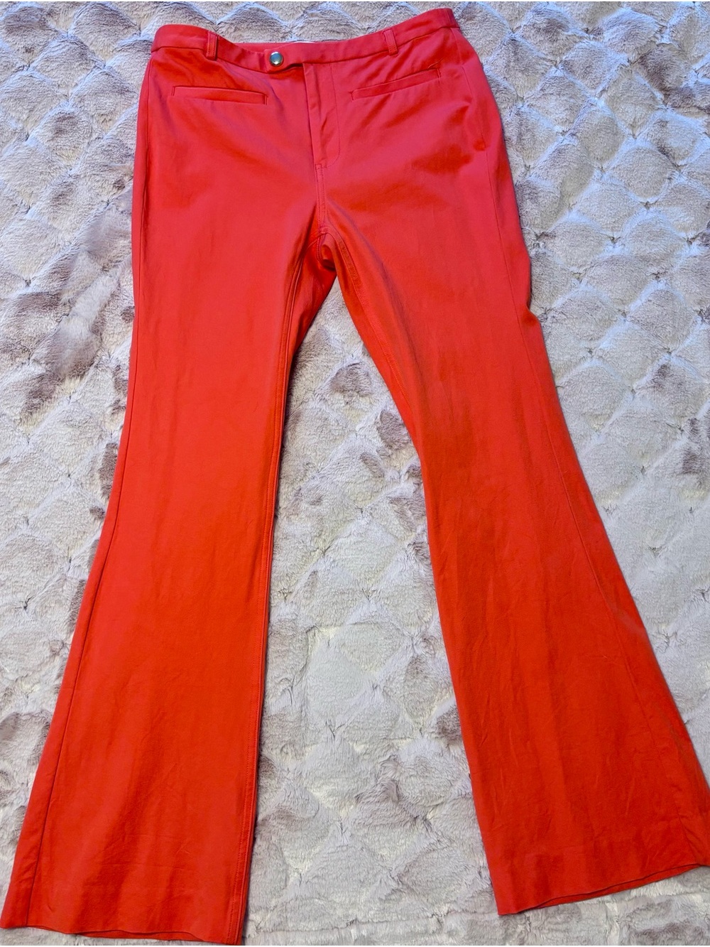 Maeve Bright Orange Red Flared  Pants